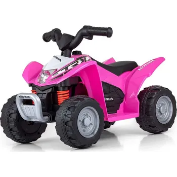 Dětská tříkolka BAZÁREK Elektrická čtyřkolka Milly Mally Honda ATV růžová