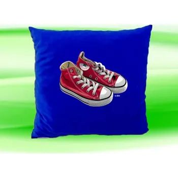 Dekorativní polštářek Polštářek červené tenisky 35x35 cm modrý (polštář s teniskami 35x35 cm )