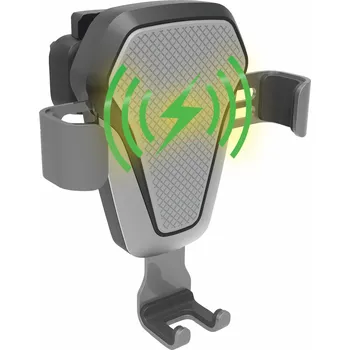 autoDS Držák telefonu LUKE-V bezdrátové nabíjení 10W silver