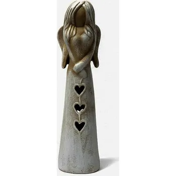 Svícen Keramikaportal|Andělka keramická|bílá patina|svítící,na jednu čajovou svíčku|vysoká 34cm.|anděl do bytu