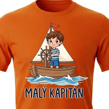 Pánské tričko Námořnické tričko Malý Kapitán - velikost 146, Barva Oranžová