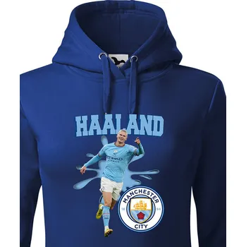Dámská mikina Dámská mikina Haaland - Manchester City, Barva Modrá, Velikost XS, Canvas Dámská mikina Bezvatriko.cz 2363