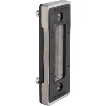 Pohon brány nerezový doraz LOCINOX® SSKZ-QF pro zámek brány - nerezový protikus zámku s gumovým dorazem pro šířku profilu 80 mm