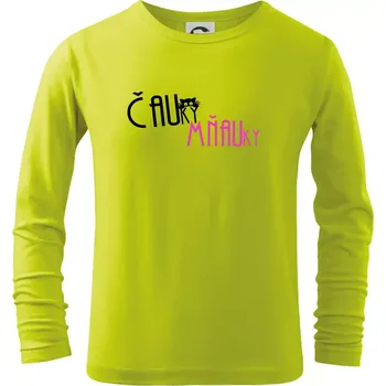 Chlapecké oblečení Čauky mňauky - Triko dětské Long Sleeve - 158 cm/12 let ( Limetková )