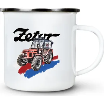 Zetor 7745, V2 - Plechový hrnek VELKÝ 400ml (500 ml po okraj) - 400 ml
