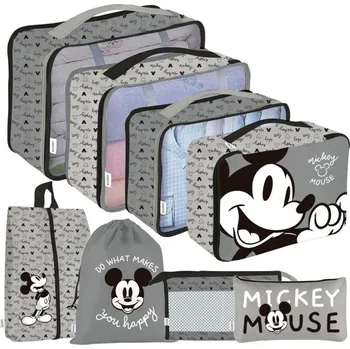 ARDITEX Sada cestovních organizérů Mickey Mouse – 8-dílná, šedá (WD16712)