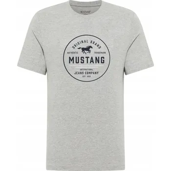 Pánské tričko Mustang Style Alex Šedý Melír Regular Fit XXL