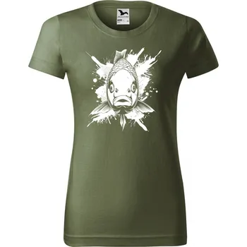 Pánské tričko Koi ryba Pop, bílý potisk - Dámské tričko Basic - Nejoblíbenějí - M