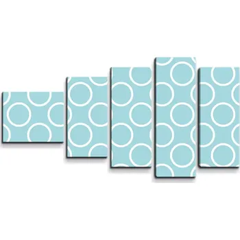 Obraz Sablio Obraz - 5-dílný Bílé kruhy - 100x60 cm