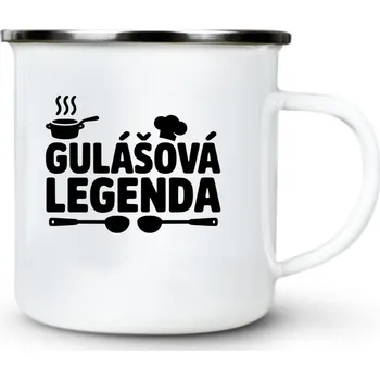 Gulášová legenda, V1, černý tisk - Plechový hrnek VELKÝ 400ml (500 ml po okraj) - 400 ml