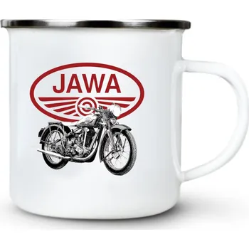 JAWA 350 OHV, V6 - Plechový hrnek VELKÝ 400ml (500 ml po okraj) - 400 ml