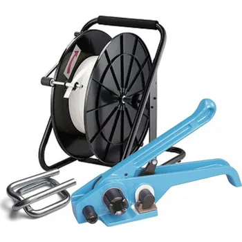 Obalový materiál UNIPACK Profi sada BETA TEX - střední aplikace Sada: Páska a spona šíře 16 mm, pevnost pásky v tahu je 450 kg, odvíječ H91A, páskovač H 25 T