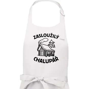 Kuchyňská zástěra Zasloužilý chalupář - Pánská zástěra na vaření - Univerzální velikost ( Bílá )