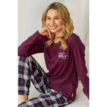 Dámské pyžamo Doctor Nap dámské pyžamo bavlna červené, velikost M