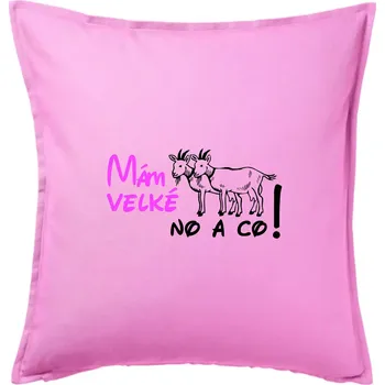 Polštář Mám velké kozy! No a co! - Polštář 50x50 - 50x50 - Pouze potah ( Růžová )