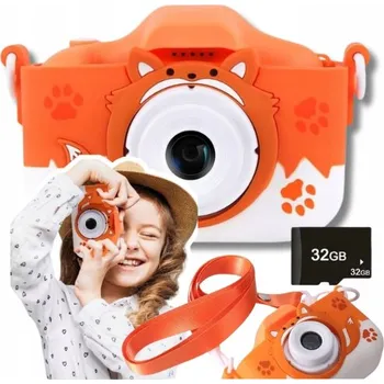 Digitální kompakt Digitální fotoaparát Liška 40 Mpx oranžový s režimem selfie