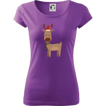 Dámské tričko Vánoční sob - Dámské triko Pure - 2XL ( Fialová )