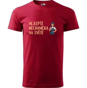 Pánské tričko Sablio Tričko s potiskem Nejlepší mechanička na světě - červené 5XL