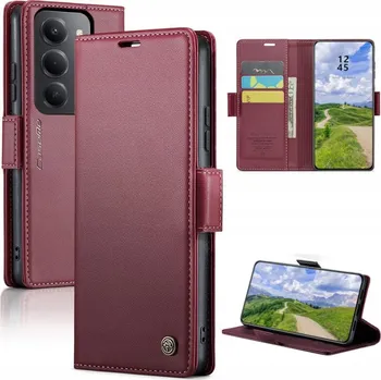 Pouzdro na mobilní telefon Flipové pouzdro Caseme pro Xiaomi Redmi 15, červené