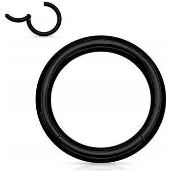 Piercing Kroužek clicker černý do ucha nosu 0,8/10