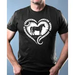 Kůň v srdci, bílý tisk - Pánské tričko Basic - Nejoblíbenější - 5XL