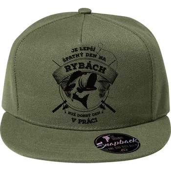 Je lepší špatný den na rybách, než dobrý den v práci. Černý tisk. - Kšiltovka, čepice 5P RAP - nastavitelná