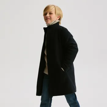 Chlapecká bunda Reserved - Kabát ze směsi vlny - tmavomodrá - 823GM-59X - 823GM-59X-164