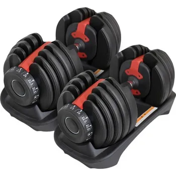 BodyWorld Nastavitelné jednoruční činky (pár) 2x 2,5-24 kg, černá