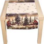 Forbyt Vánoční ubrus Zasněžená krajina CYH6019R 40x140 cm 234531166