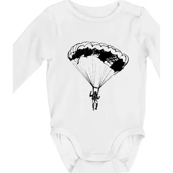 Parašutista - Body kojenecké s dlouhým rukávem - Dlouhý r. 6-12 měs ( Bílá )
