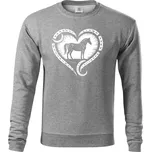 Kůň v srdci, bílý tisk - Pánská mikina ESSENTIAL - XL