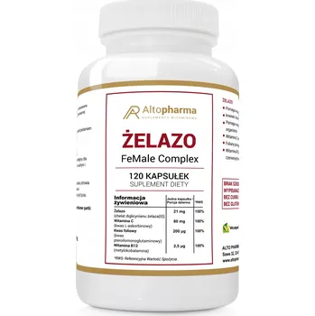 Doplněk stravy Alto Pharma Železo FeMale – železo v kapslích, 120 ks