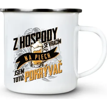 Z hospody se vracím NA PLECH - Pokrývač - Plechový hrnek VELKÝ 400ml (500 ml po okraj) - 400 ml