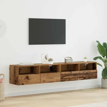 Televizní stolek vidaXL Skříňky na TV zeď Nástěnný 2 pcs Staré dřevo 80 x 30 x 30 cm