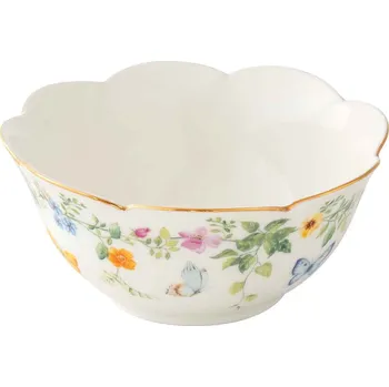 Elegantní porcelánová miska, salátová mísa mísa, 12 cm – květiny a motýli