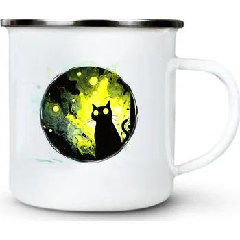 Kočičí galaxie - Plechový hrnek VELKÝ 400ml (500 ml po okraj) - 400 ml