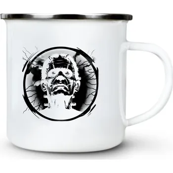 Frankenstein Reloaded, černý tisk - Plechový hrnek VELKÝ 400ml (500 ml po okraj) - 400 ml