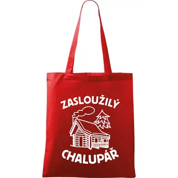 Nákupní taška Zasloužilý chalupář - Taška bavlněná - 42 x 38 cm ( Červená )