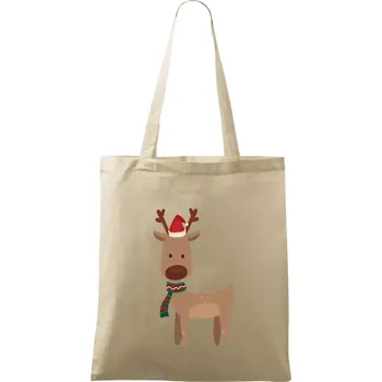 Nákupní taška Vánoční sob - Taška bavlněná - 42 x 38 cm ( Naturální )