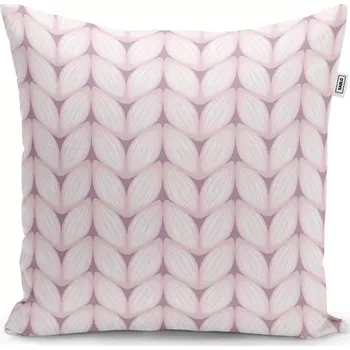Polštář Sablio Polštář Bledě růžové pletení - 50x50 cm