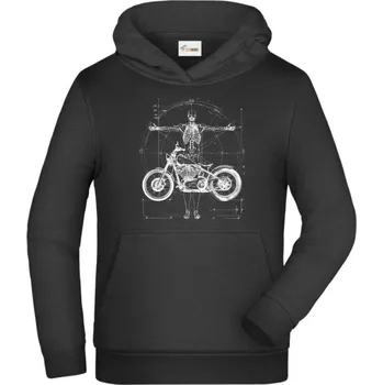 Pánské tričko Vitruviánský motorkář - Dětská mikina s kapucí - 128 cm