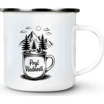 Pánské oblečení Pryč Všednosti - Plechový hrnek VELKÝ 400ml (500 ml po okraj) - 400 ml