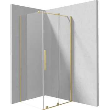 Deante Obdélníkový sprchový kout Prizma 120x80 cm - KPNRP12S08, zlatá kartáčovaná - bez vaničky