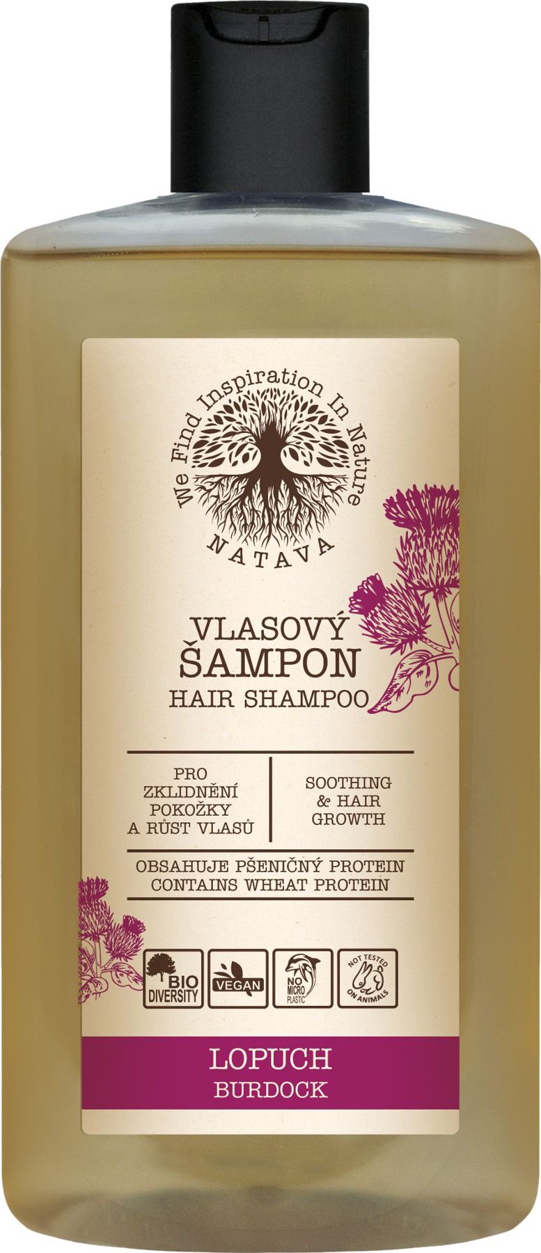 NATAVA Šampon na vlasy - Lopuch 250 ml