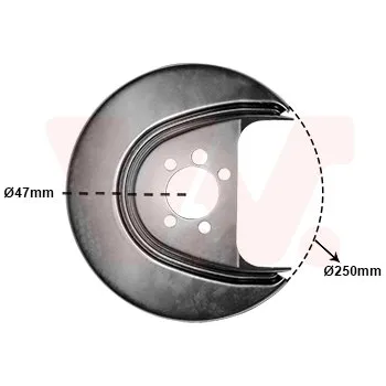 Brzdový kotouč Ochranný plech proti rozstřikování, brzdový kotouč VAN WEZEL 5829374