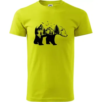 Medvěd ilustrace - Klasické pánské triko vyšší gramáže - S ( Limetková )