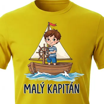 Pánské tričko Námořnické tričko Malý Kapitán - velikost 110, Barva Žlutá
