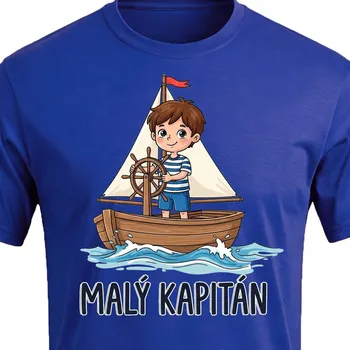 Pánské tričko Námořnické tričko Malý Kapitán - velikost 146, Barva Modrá