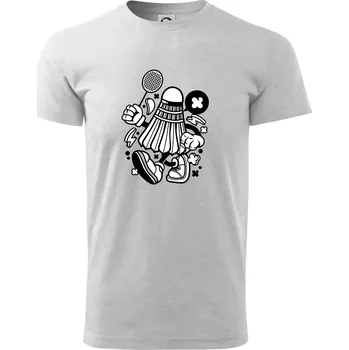 Pánské tričko Badmintoňák - Triko extra velké (5-8XL) - 6XL ( Světlešedý Melír )