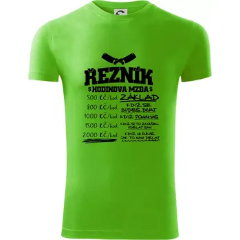 Pánské oblečení Hodinová mzda řezník - Viper FIT - Pánské zůžené tričko - 3XL ( Apple Green )